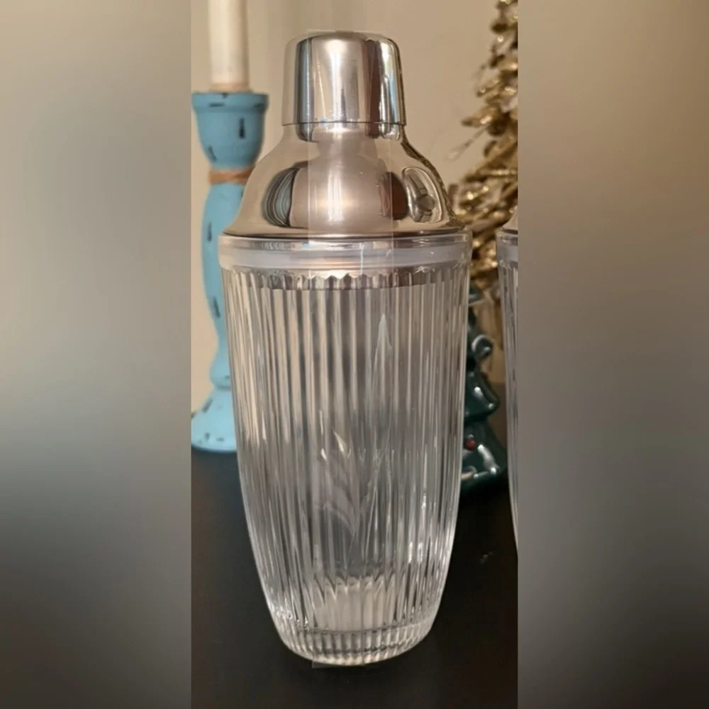 Holiday Cocktail Shaker Set of TWO  Stainless Steel‎ for Crafting  Cocktails